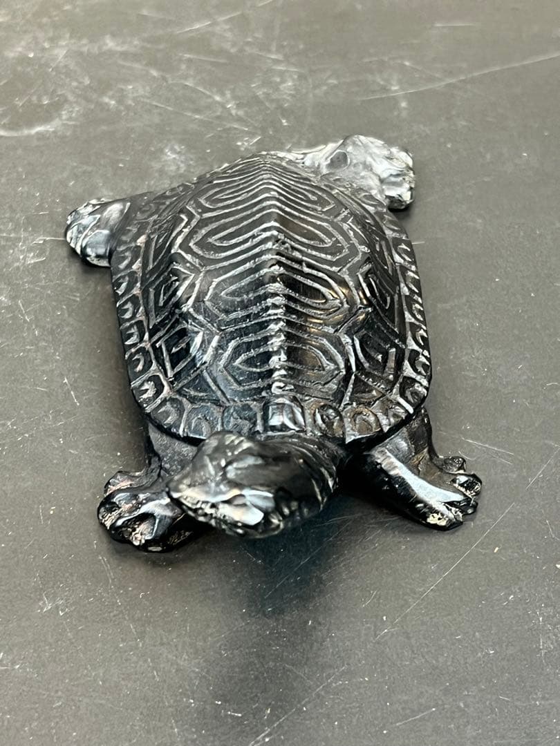 墨晶石亀、鶴一双 2セット　中国工艺品　送料込み