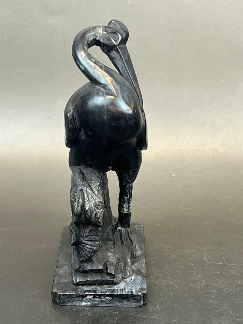 墨晶石亀、鶴一双 2セット　中国工艺品　送料込み