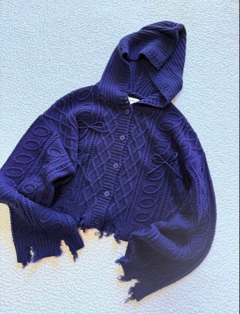 poppy くるくるリボンニット　あさぎーにょ