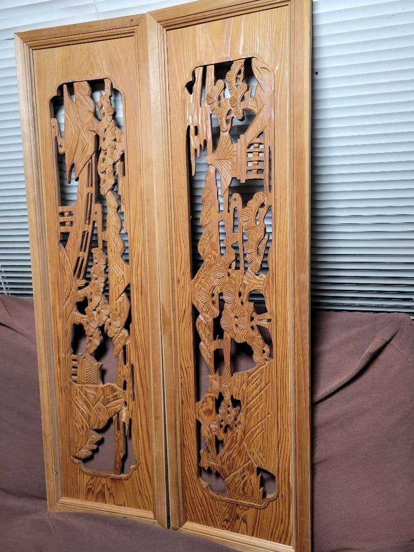 【欄間】なお様☆和室 昭和 木工彫刻 木工細工