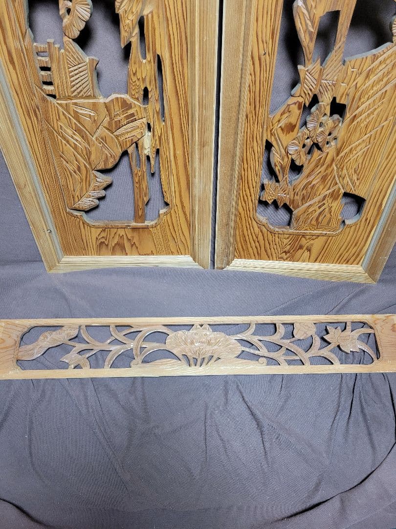 【欄間】なお様☆和室 昭和 木工彫刻 木工細工