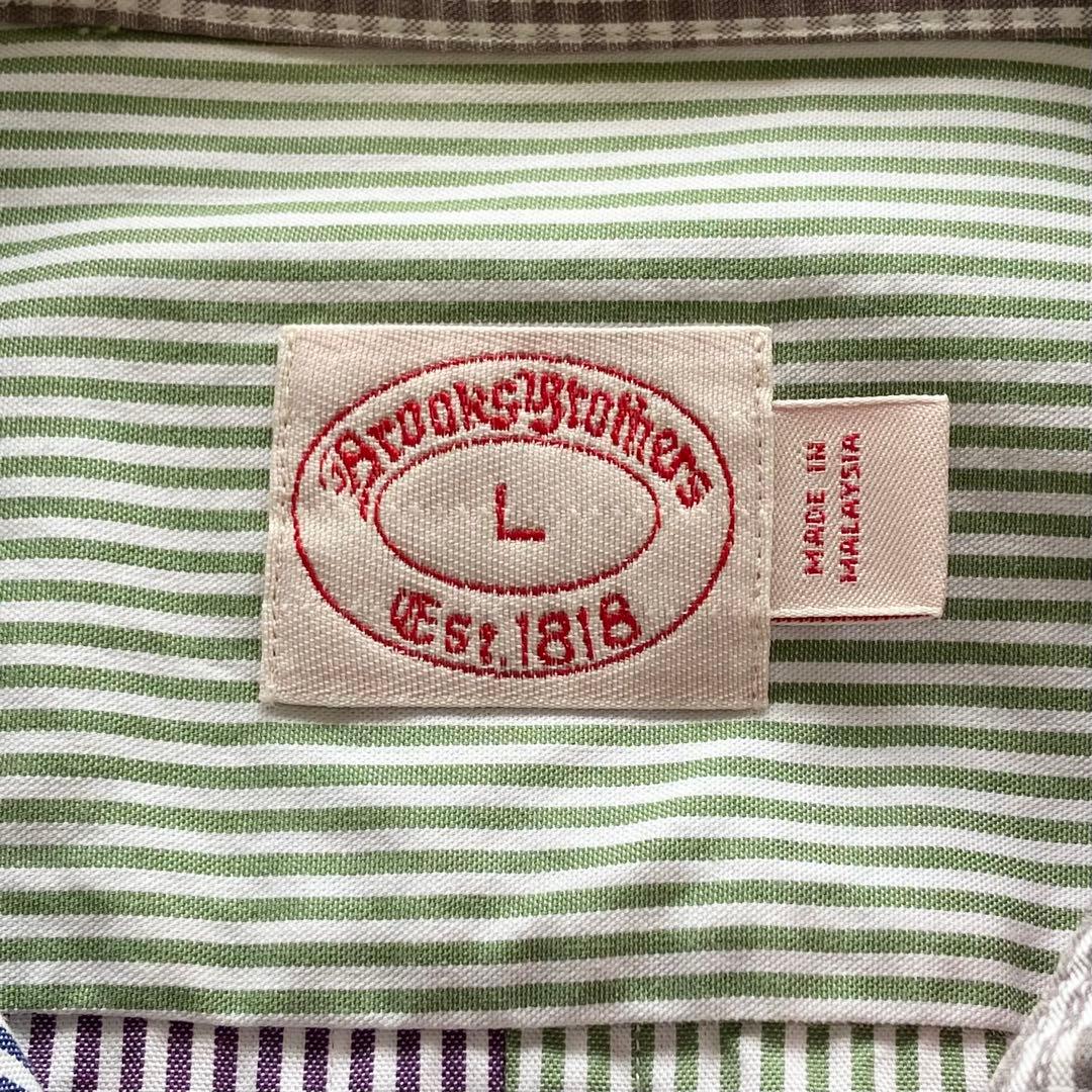 極美品 ブルックスブラザーズ クレイジーパターン ファンシャツ マルチカラー L