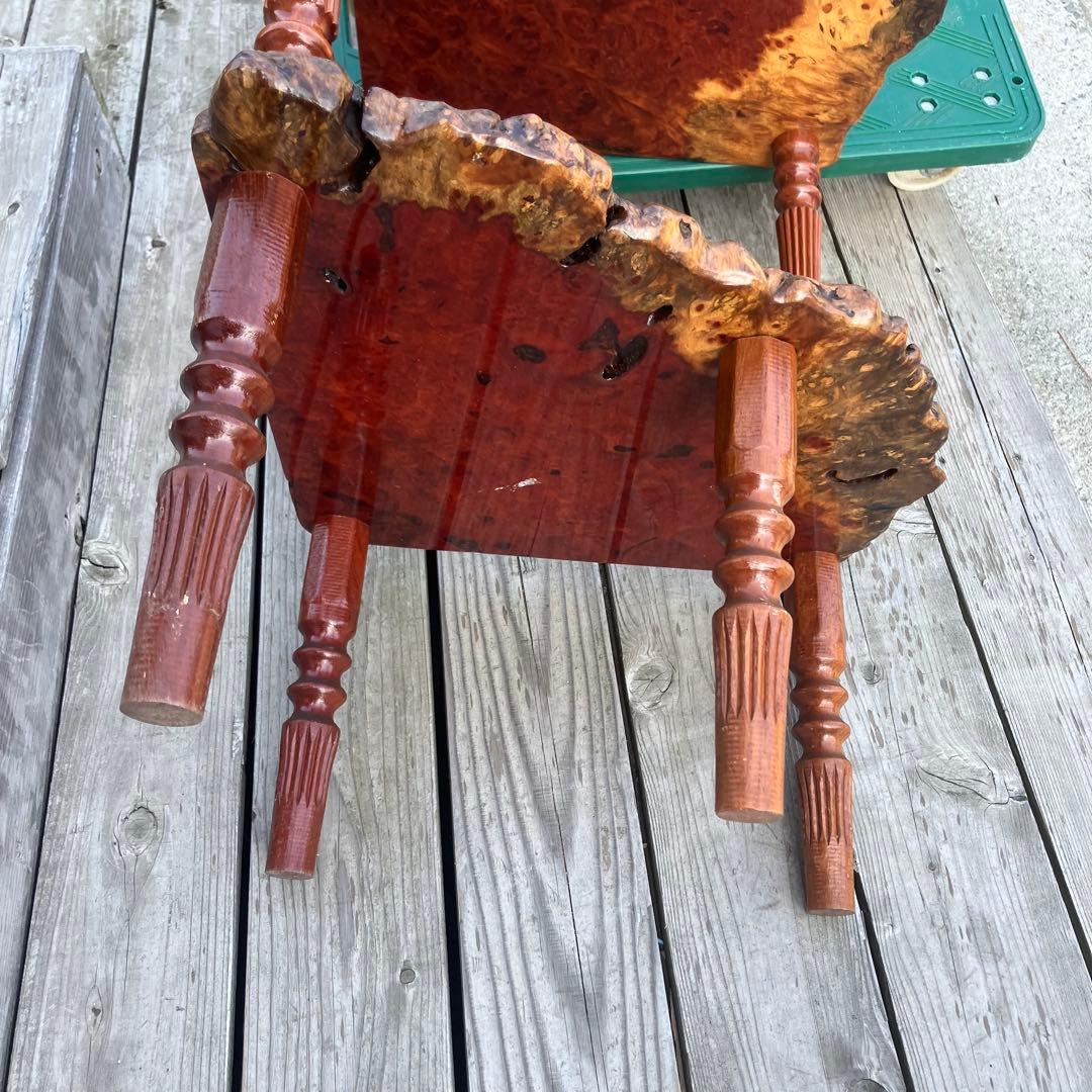 昭和レトロ ミッドセンチュリー 一枚板 扇型 木製コーナーラック 飾り棚 古家具