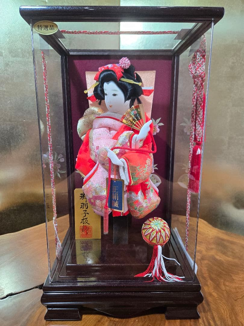 【一点限り】正月飾り　羽子板　ケース飾り　H46