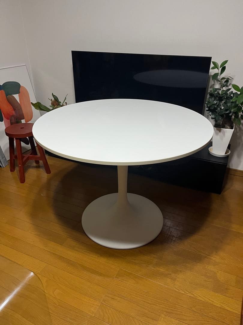 IKEA 丸テーブル 白色 DOCKSTA（ドクスタ） 【引き取り限定】