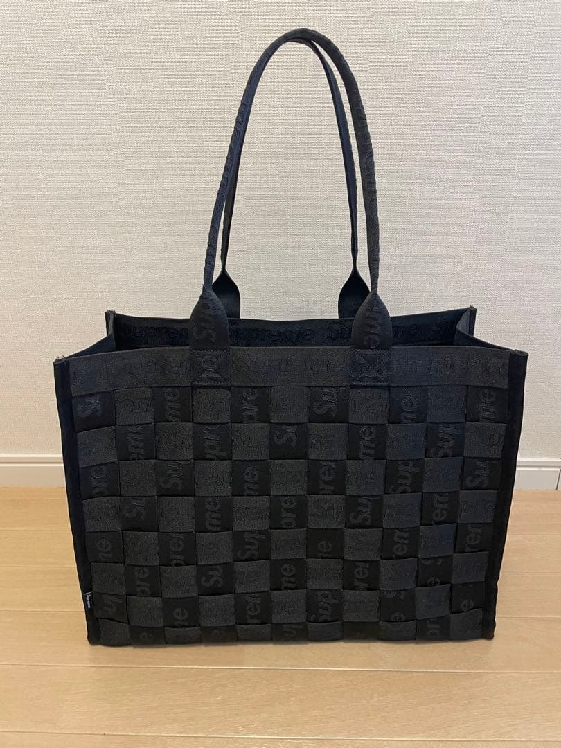 SUPREME ウーブントートバッグ ブラック