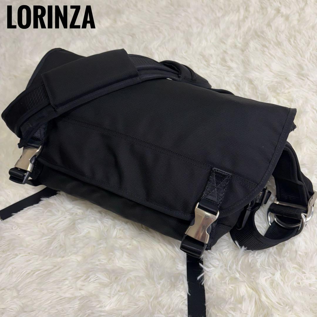 【美品】ロリンザ LORINZAメッセンジャーバッグ ショルダーバッグ 黒