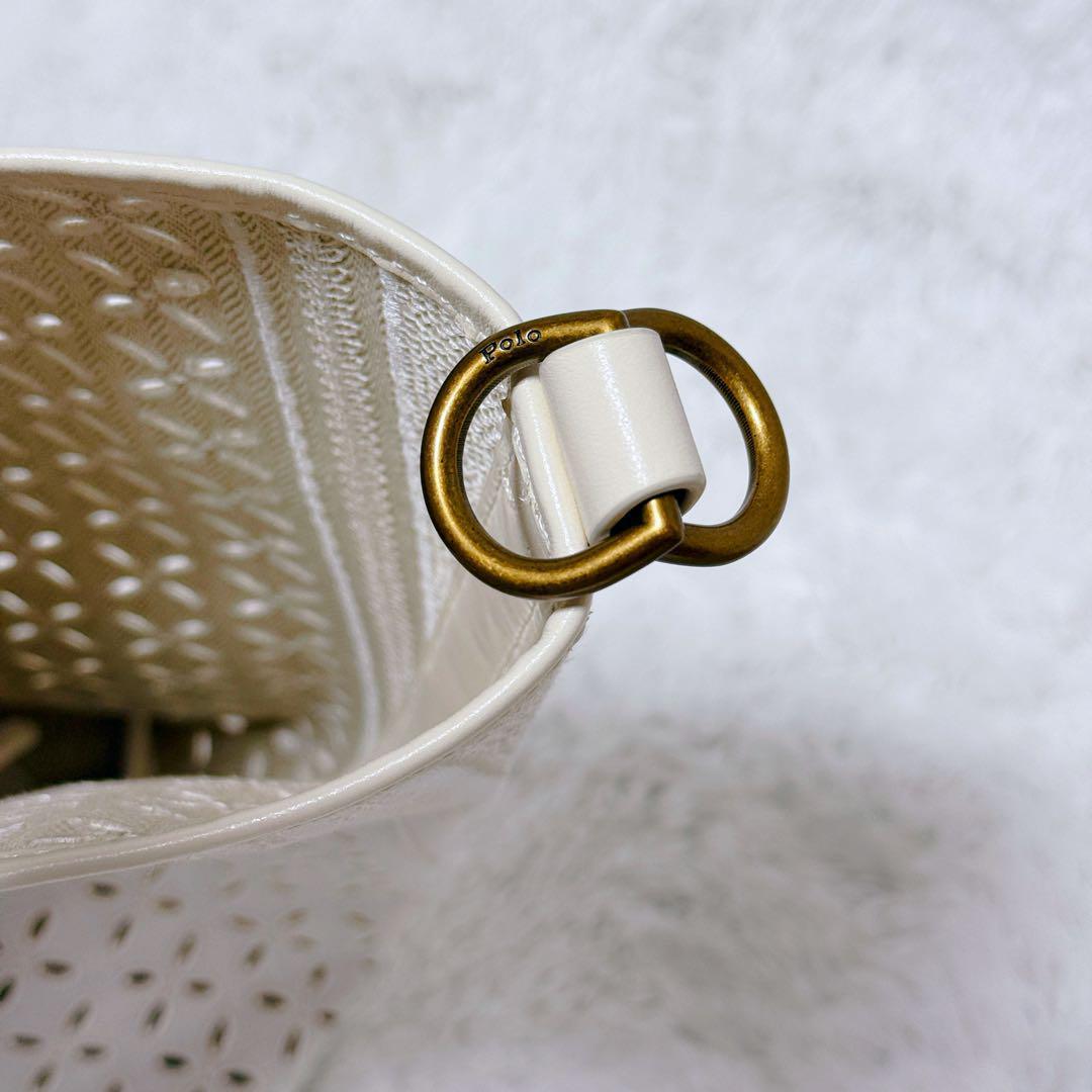 ポロ ラルフローレン トートバッグ ベルポート 刺繍 アイレット ミディアム