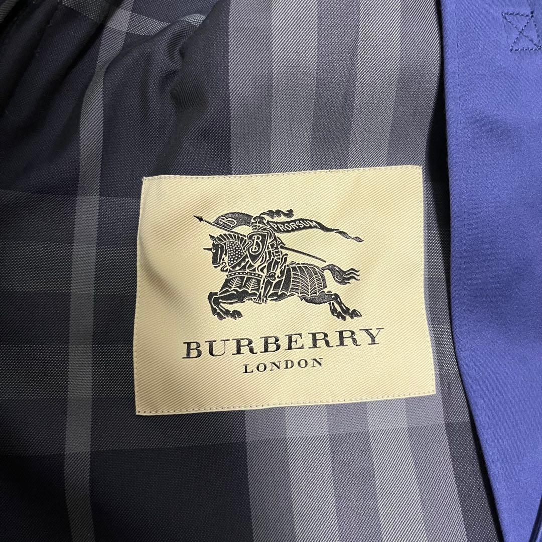 希少極美品　バーバリーロンドン　トレンチコート　ノバチェック　ブルー　46サイズ