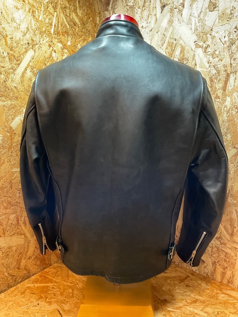 ショット USA製 641 レザー 立襟 シングルライダースジャケット 40