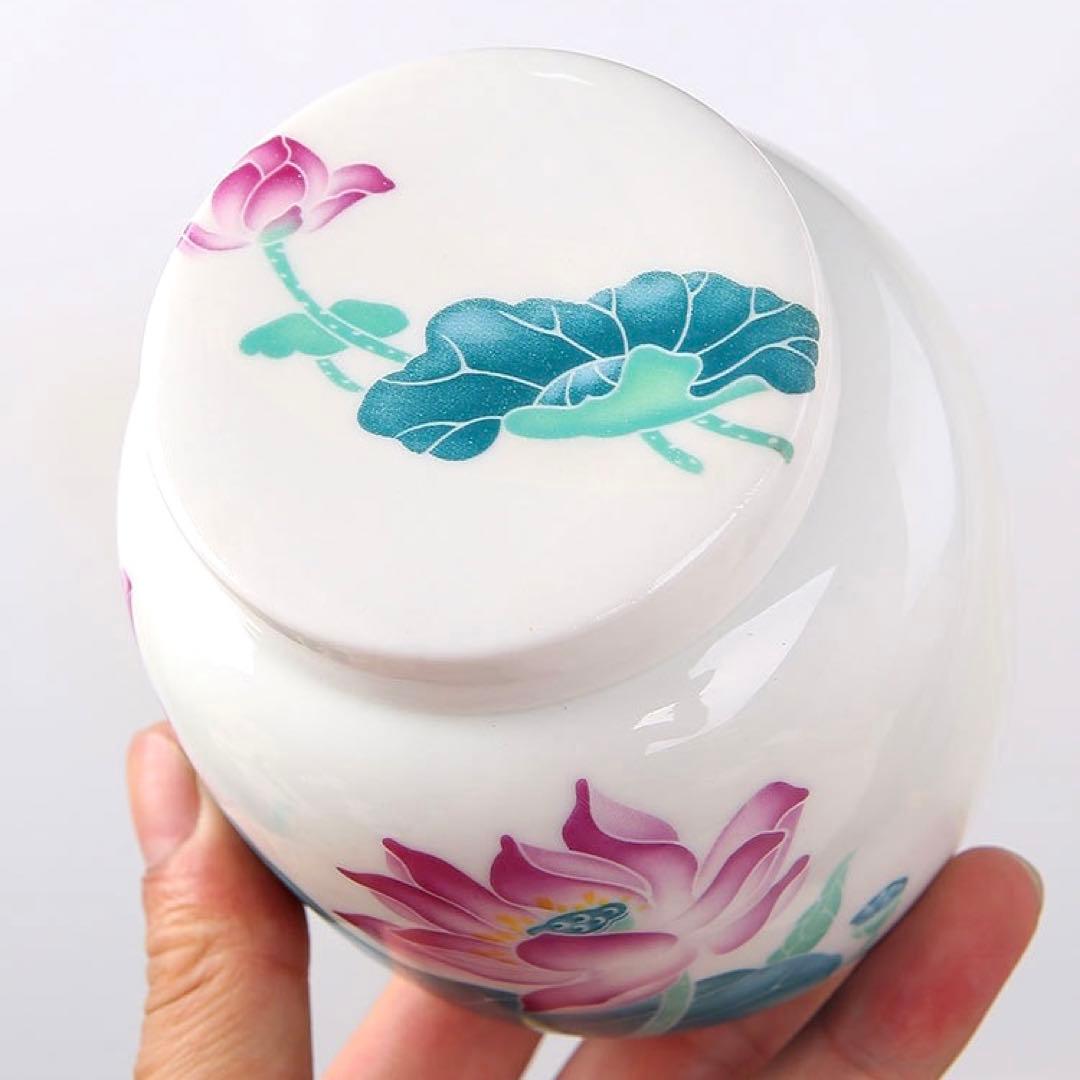 蓮の茶筒シノワズリ中国茶器台湾ルボンボン漢服ロータス陳情令魔道祖師天官賜福山河令