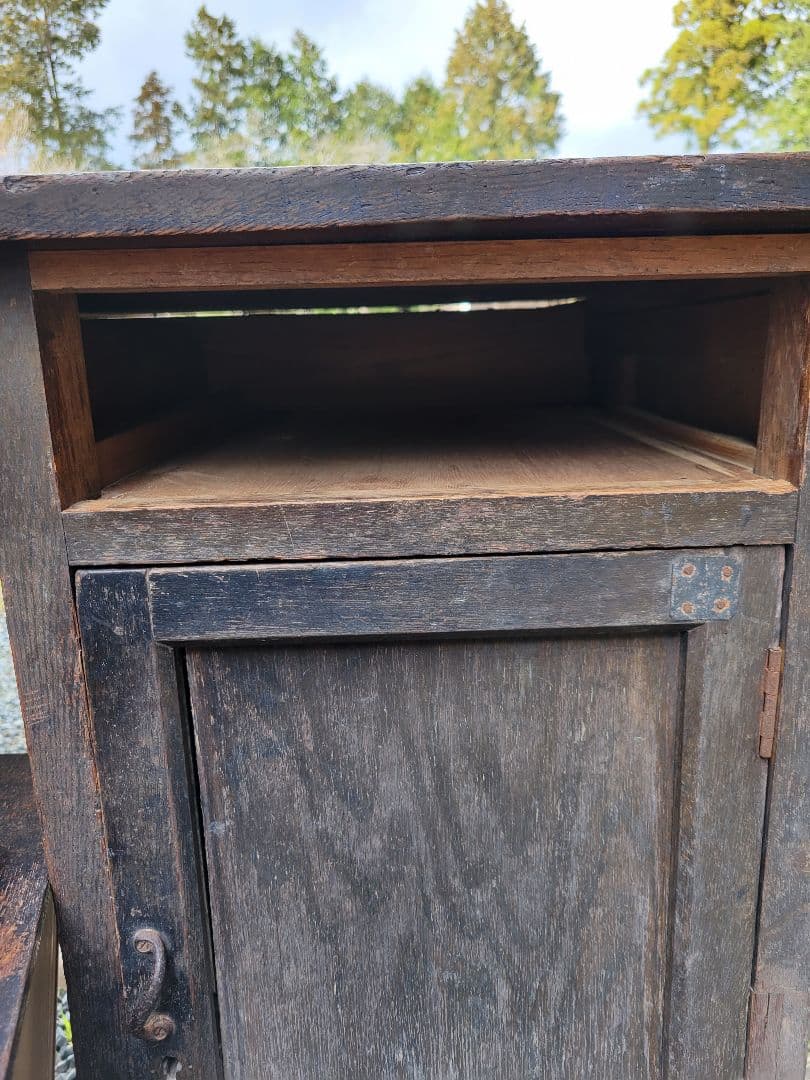 旧国鉄備品 / 木製 / 片袖机 / 引き出し付き 昭和レトロ