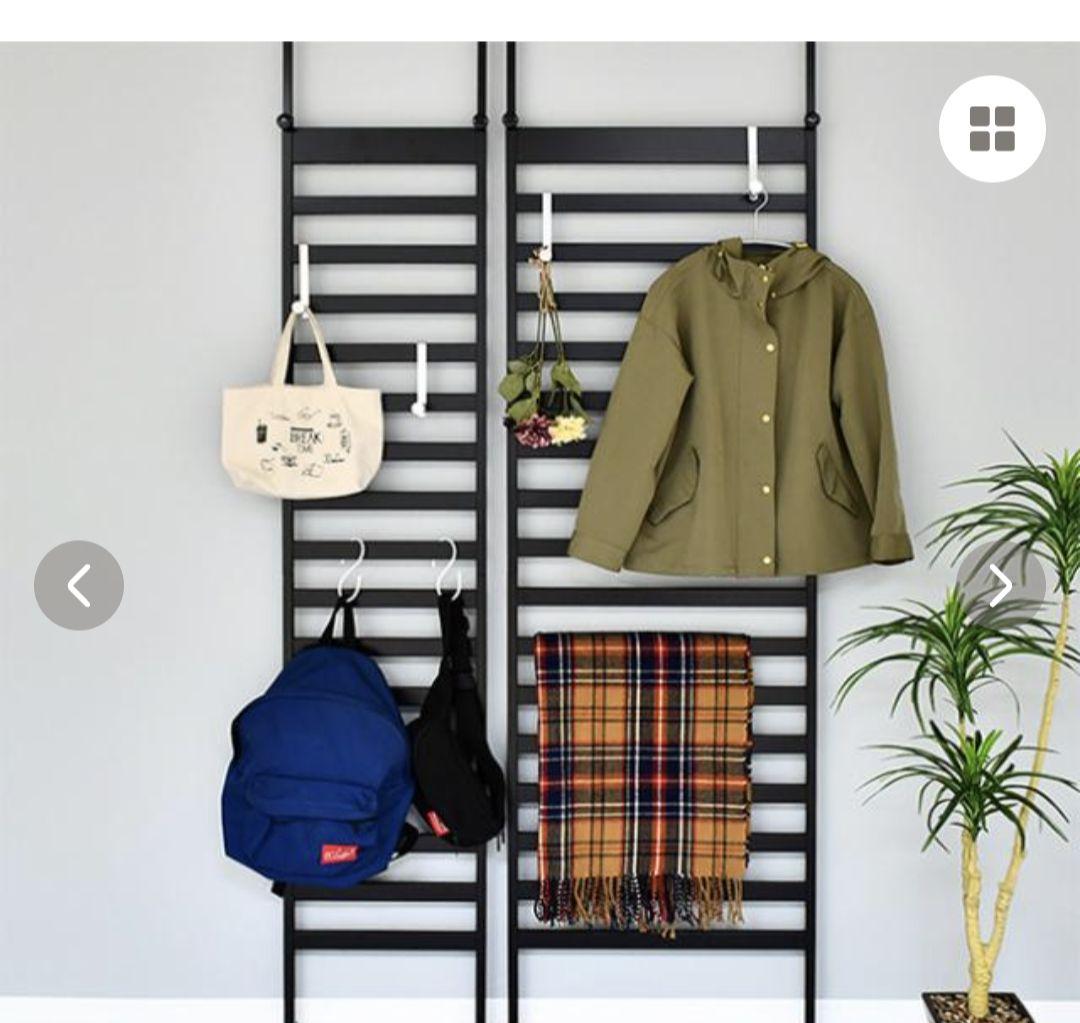 壁面ディスプレイハンガー WHITE つっぱり 収納 ウォールハンガー