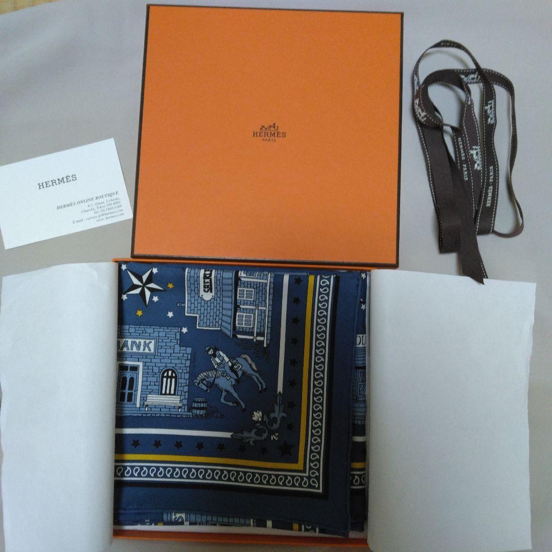 T*i様 HERMES☆ネイビー スカーフ☆ガウロッシュ