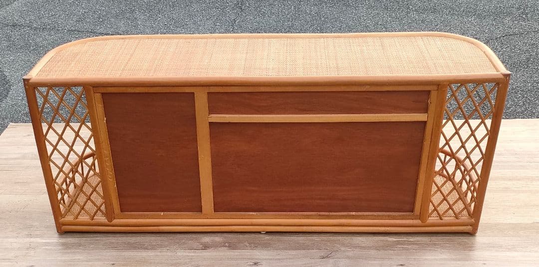 [ビンテージ]ラタン キャビネット サイドボード 籐