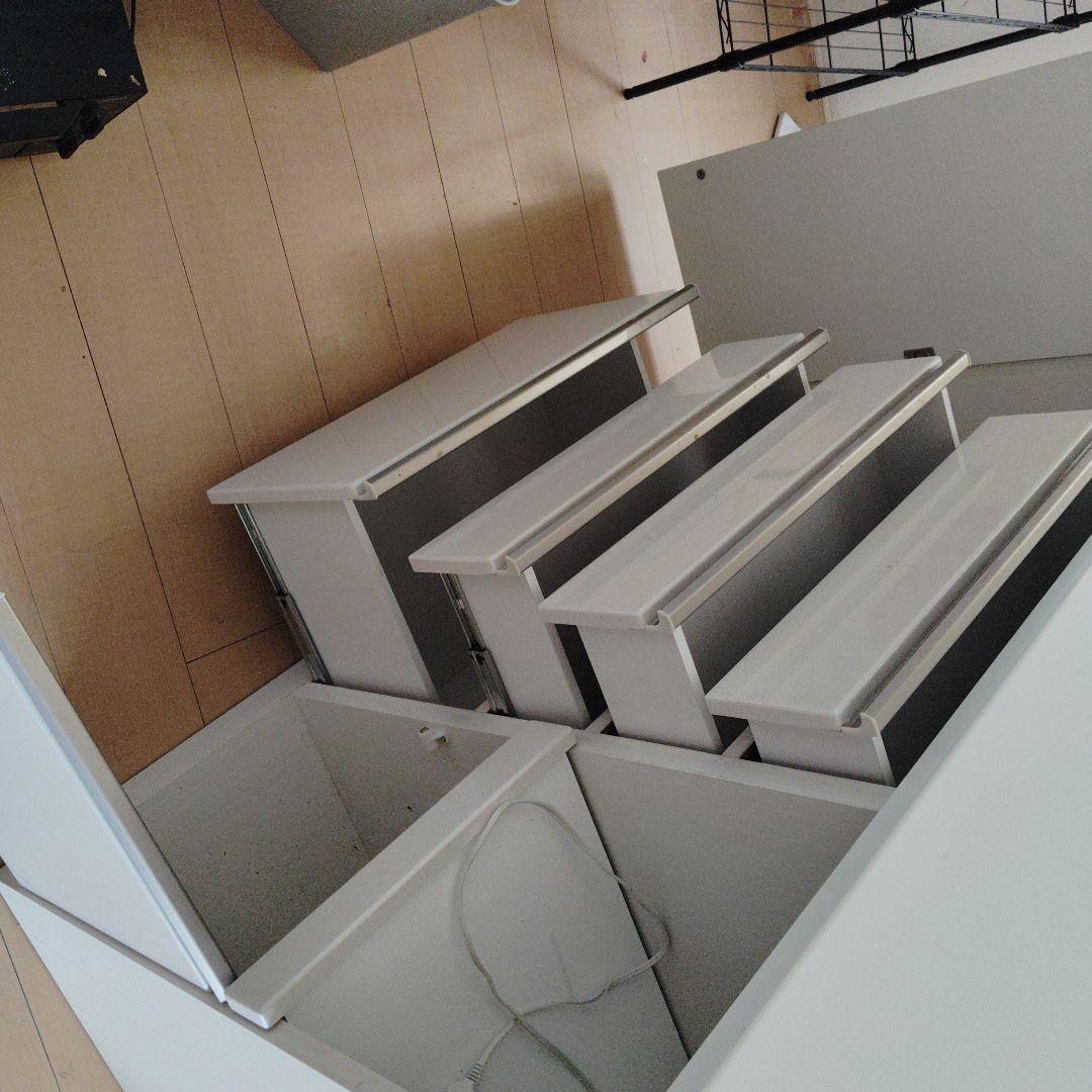 ホワイト 引き出し式 食器棚 幅140cm