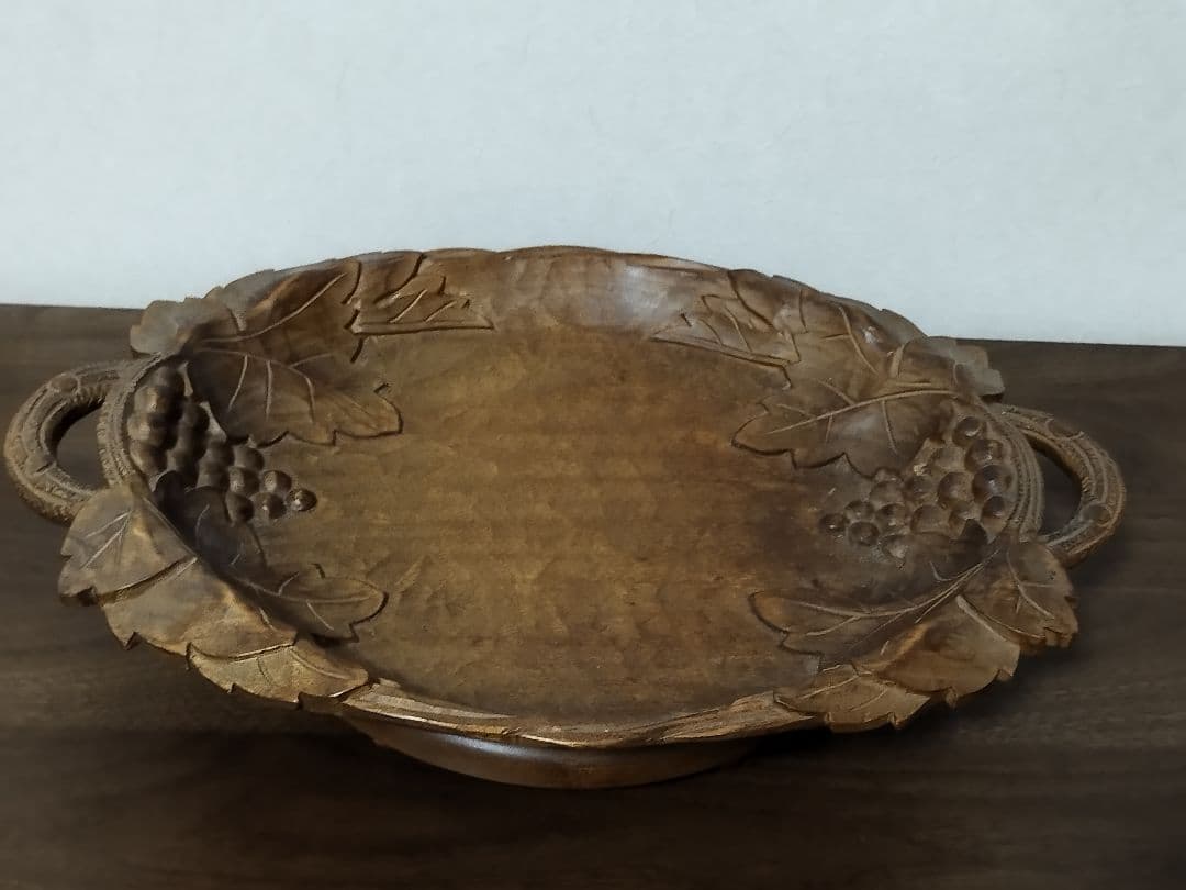 ●リュージュ ロマンス 木製 トレー オルゴール 付 アンティーク スイス製