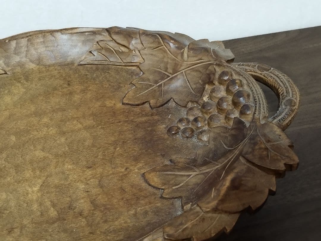 ●リュージュ ロマンス 木製 トレー オルゴール 付 アンティーク スイス製