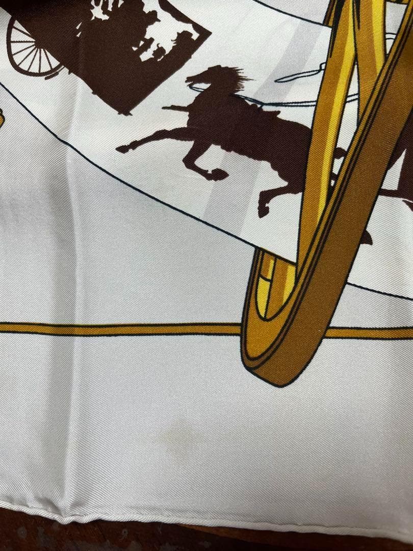 エルメス PARIS qui ROULE カレ90 スカーフ シルク 馬車 車輪