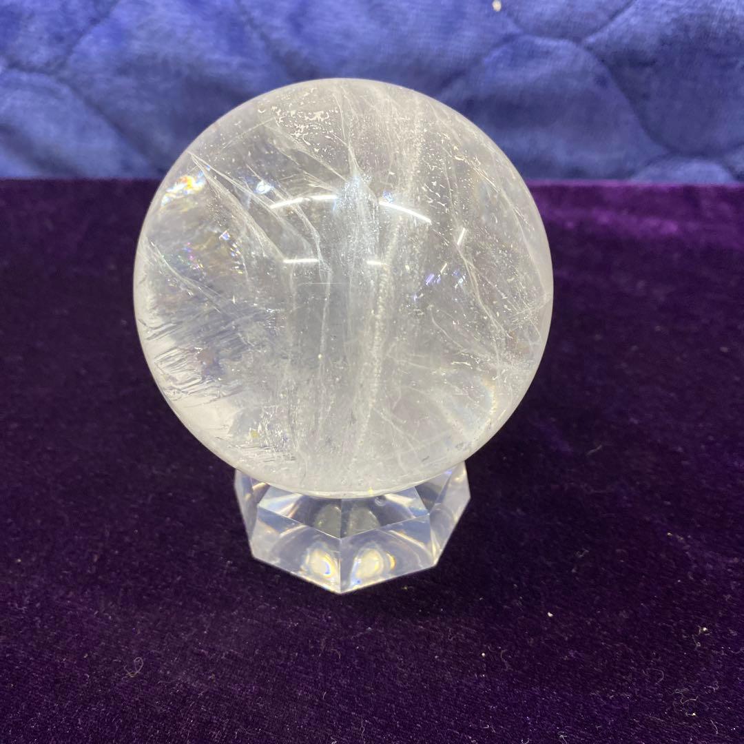 天然石パワーストーン水晶玉 約78mm(台付き)￼