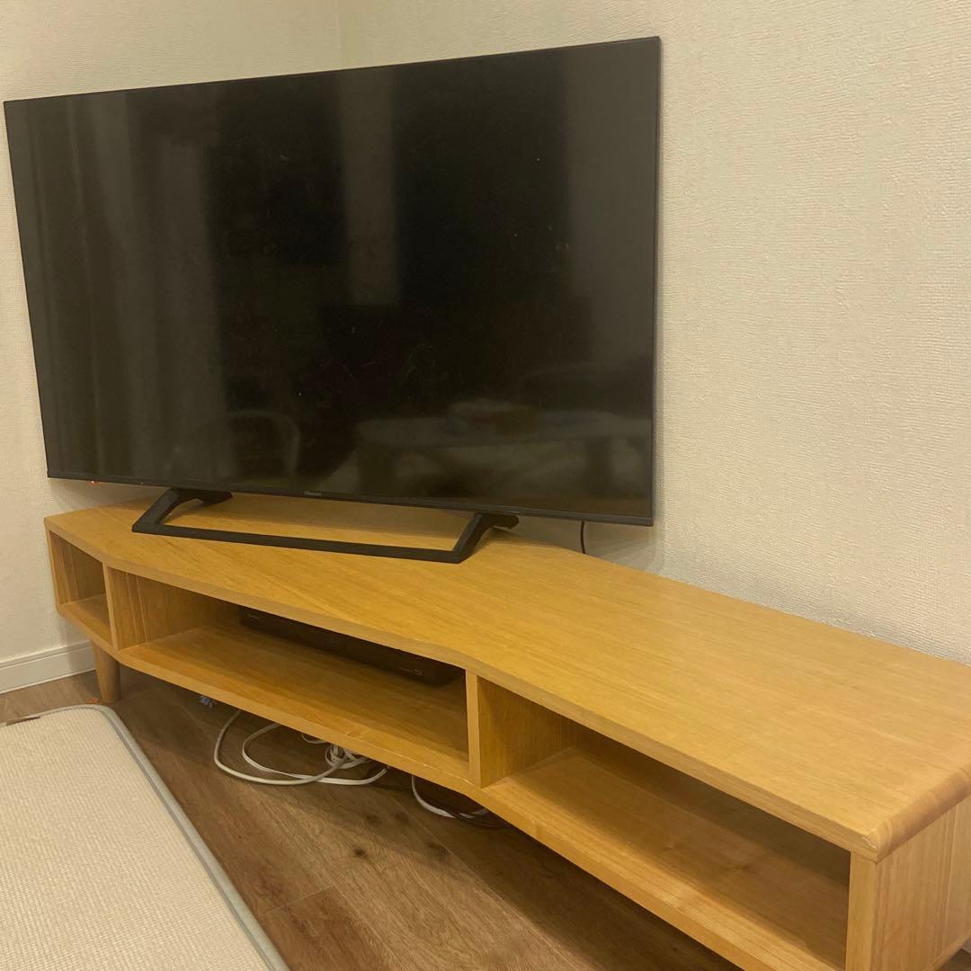 ベルメゾン　天然木の変形コーナーテレビボード テレビ台