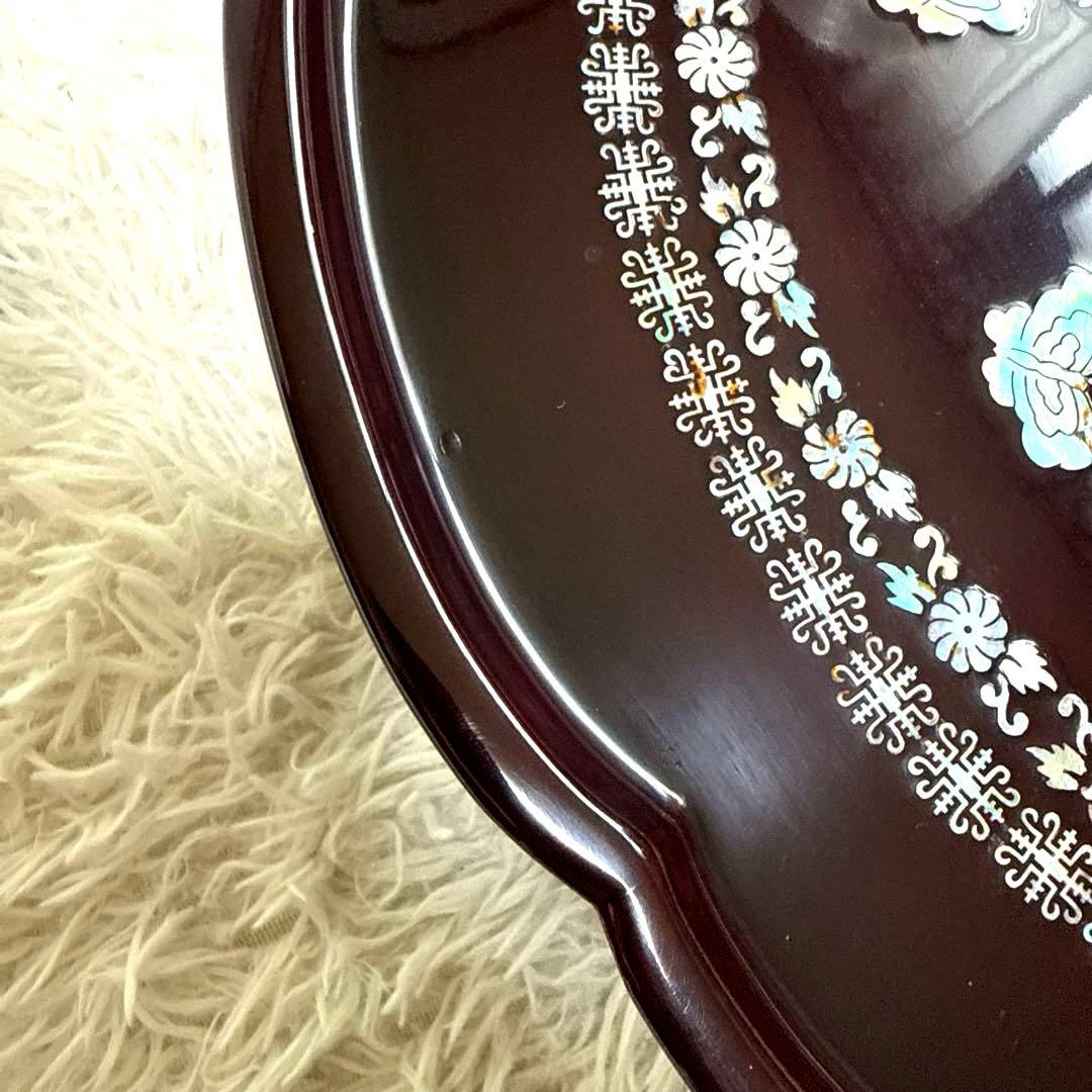 【美品】韓国伝統工芸 螺鈿細工 貝殻細工　ちゃぶ台　ローテーブル　座卓　折り畳み