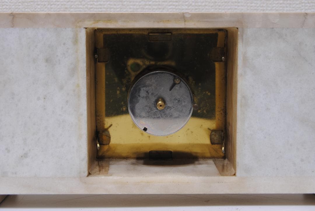 東京時計 置時計 機械式 ゼンマイ レトロ アンティーク 昭和 大理石 マーブル