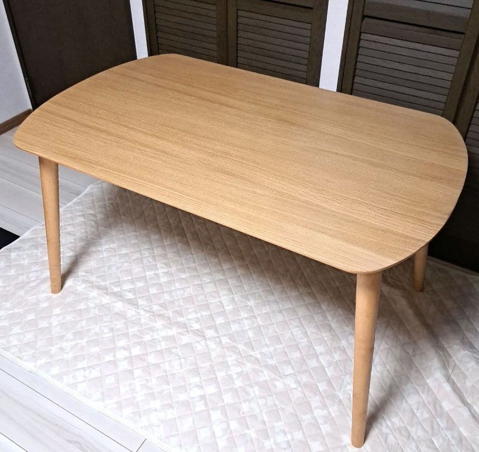 Muji 無印良品 オーク材 ダイニングテーブル 丸脚 廃盤 カスタム品 北欧風