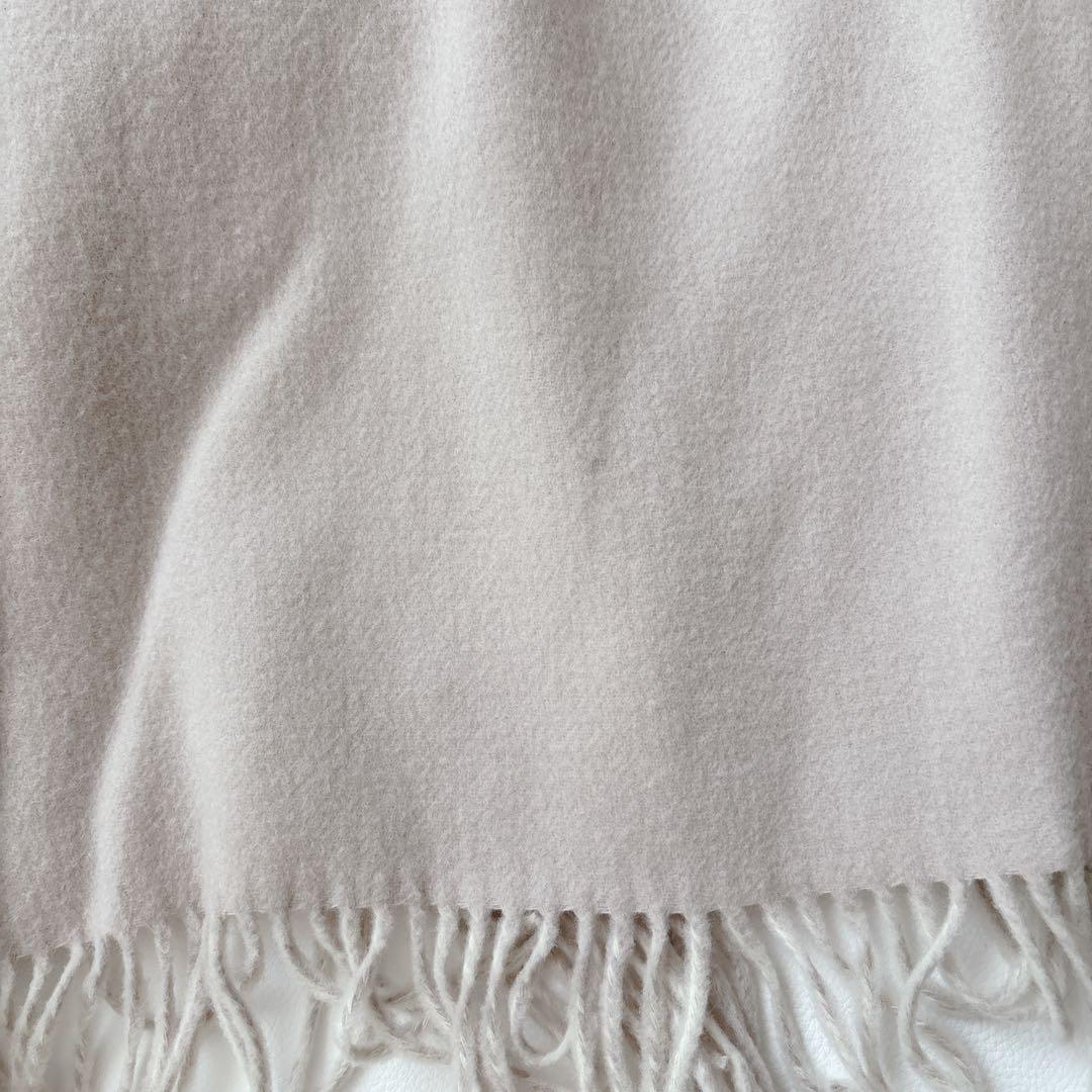 グレースコンチネンタル ウールフードストール フリンジ ファー くすみピンク F