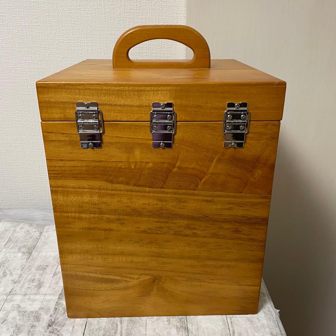 化粧箱 木目 三面鏡 木製 レトロ メイクボックス ドレッサー