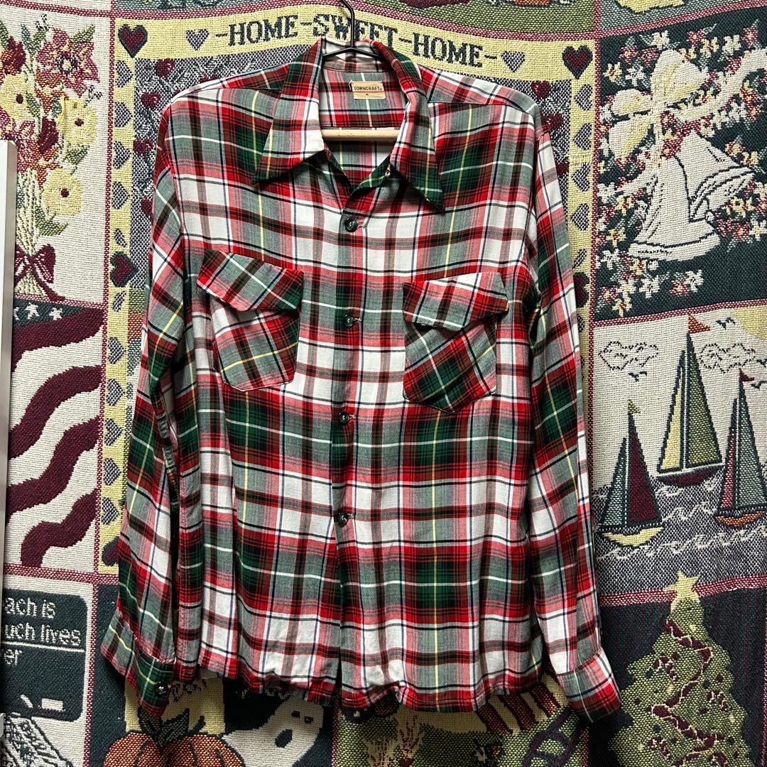 は*司様 50s TOWNCRAFT チェックレーヨンシャツ