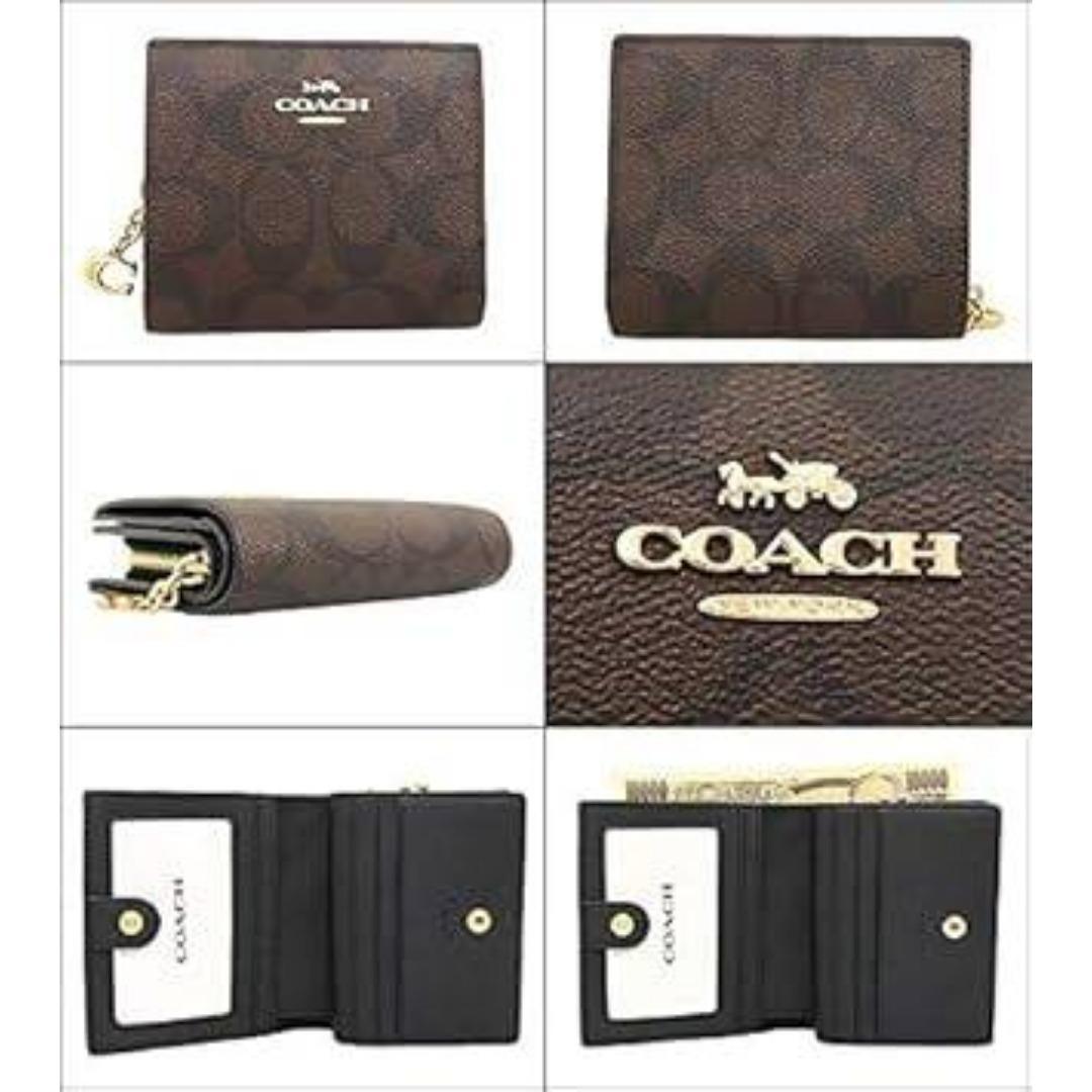 コーチ 財布 二つ折り財布 C3309 ブラウン×ブラック
