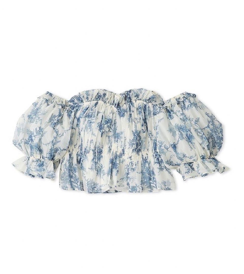 SNIDEL ギャザーオフショルブラウス FLOWER