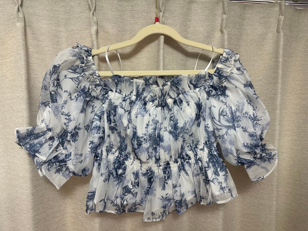 SNIDEL ギャザーオフショルブラウス FLOWER