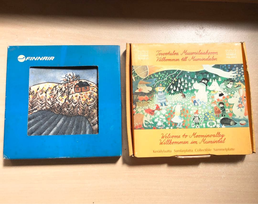 未使用　ARABIA 限定品　ムーミン　八角形プレート5/6＋フィンランド航空