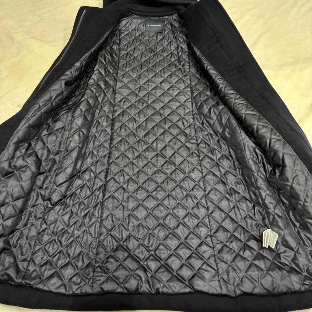 ボーダーズアットバルコニー ダッフルコート　カシミヤ混　ネイビー