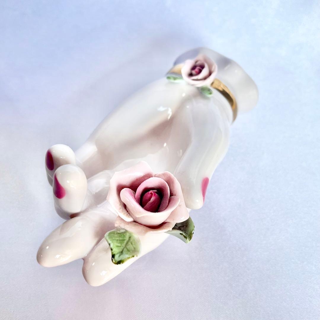 レフトン ハンド モチーフ トレー ローズ アンティーク インテリア ピンク