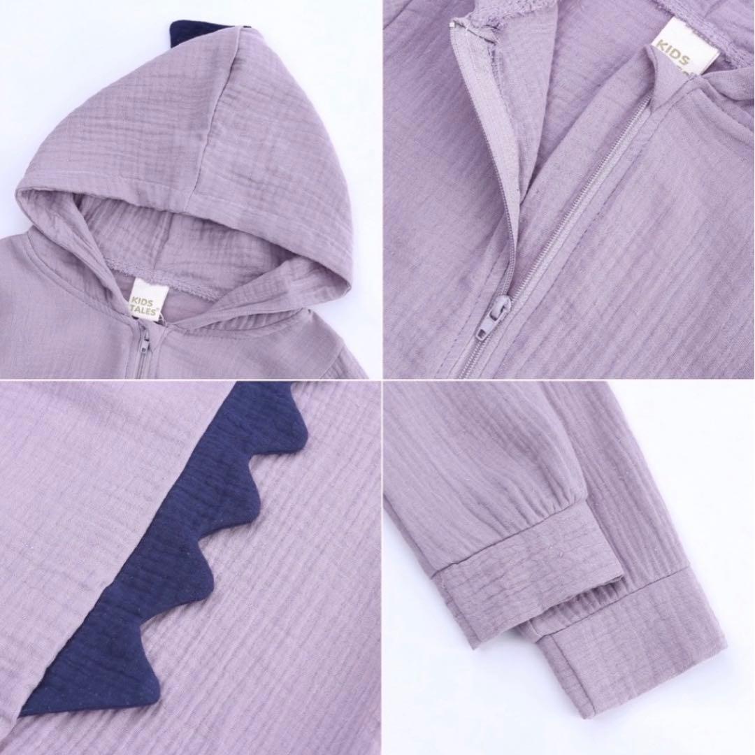 恐竜 パーカー ロンパース ベビー キッズ シンプル 海外 男女兼用 オムツ