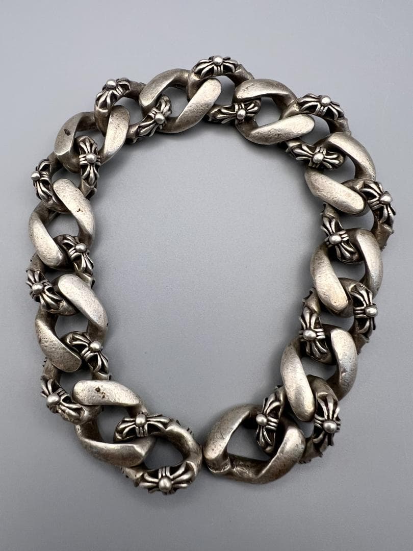 銀製　プレスレットチェーン　留め具なし　メンズ用　重量約126g