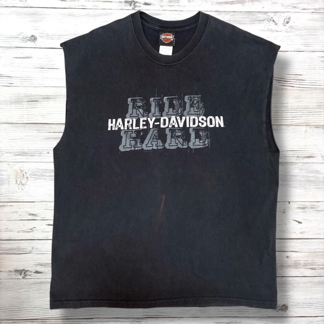 Harley-Davidson ノースリーブ デカロゴ ブラック XL 0857
