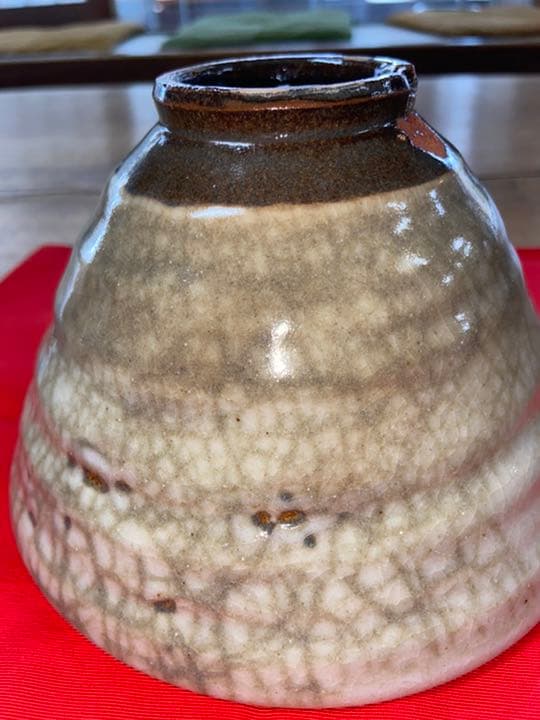 萩焼 蓮光山 3代目 徹千代作 【萩大米釉茶碗】新品