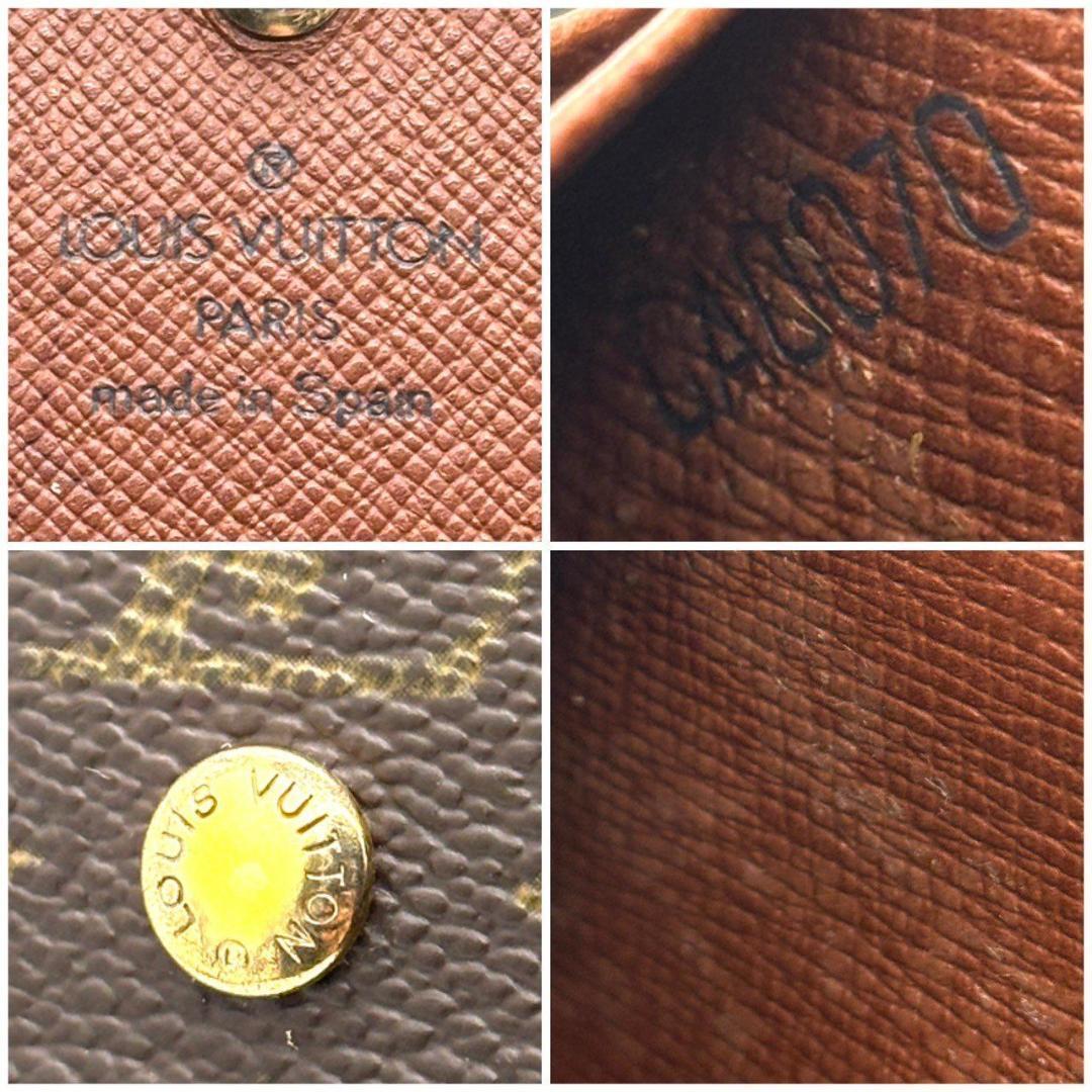 ぱ*ら様 ルイヴィトン 二つ折り財布 モノグラム ポルトモネビエ トレゾール 茶