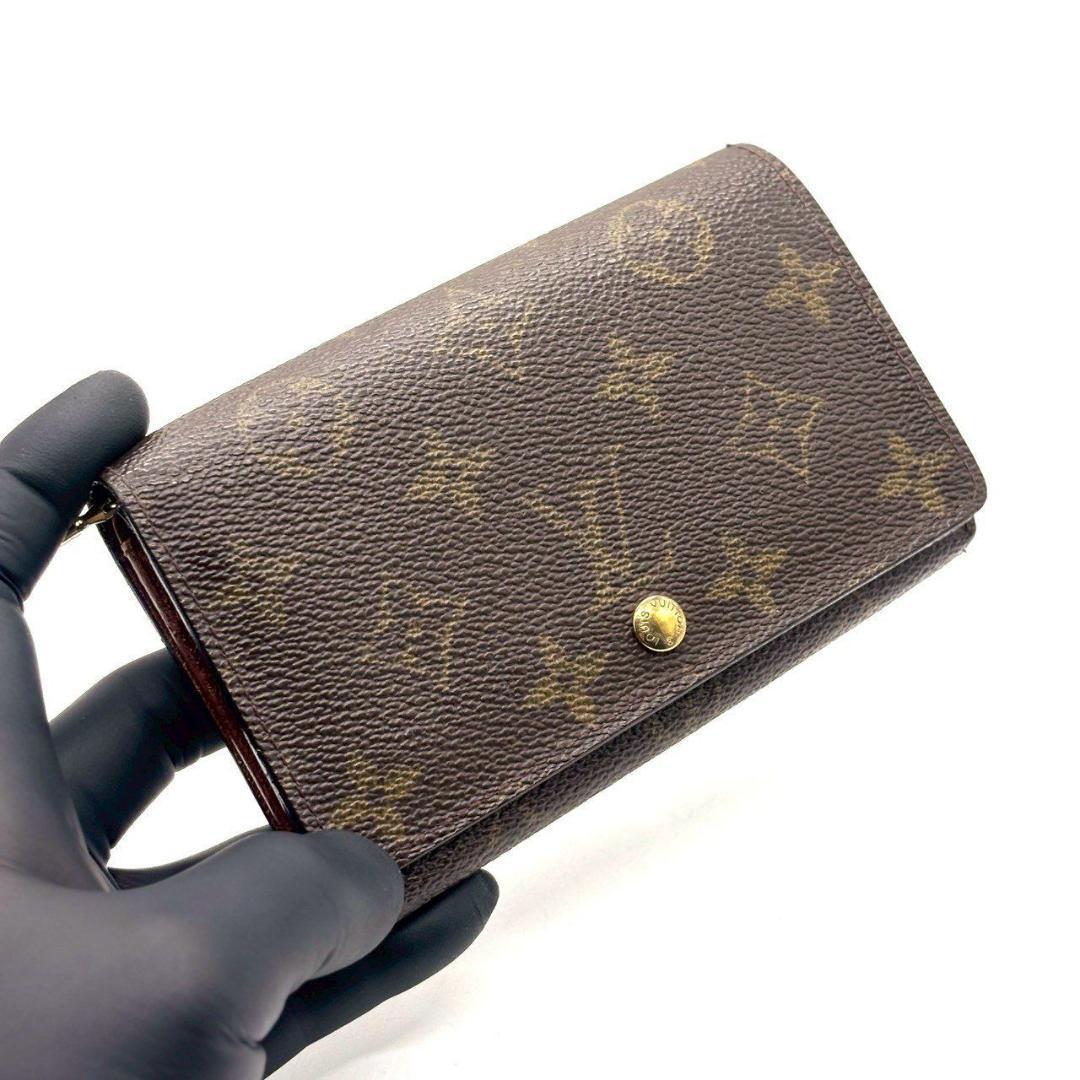 ぱ*ら様 ルイヴィトン 二つ折り財布 モノグラム ポルトモネビエ トレゾール 茶