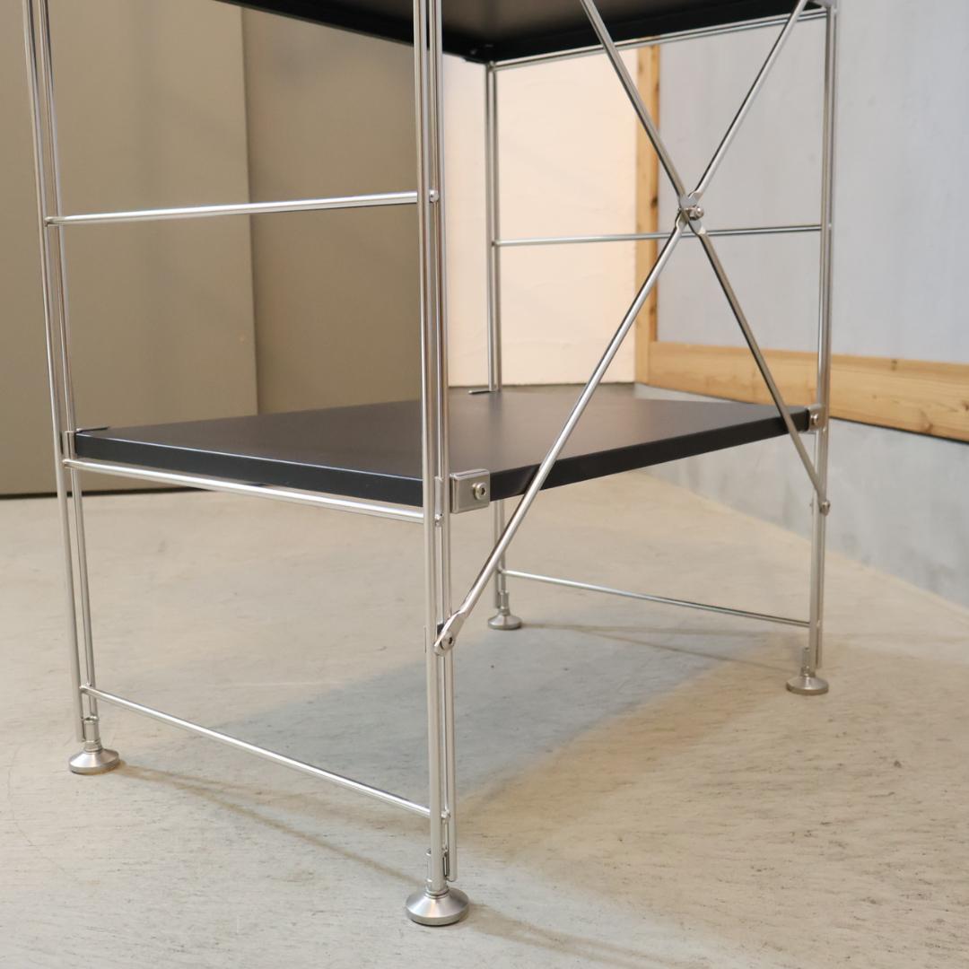 無印良品 MUJI ユニットシェルフ ダークグレー ワードローブバー付き 3段