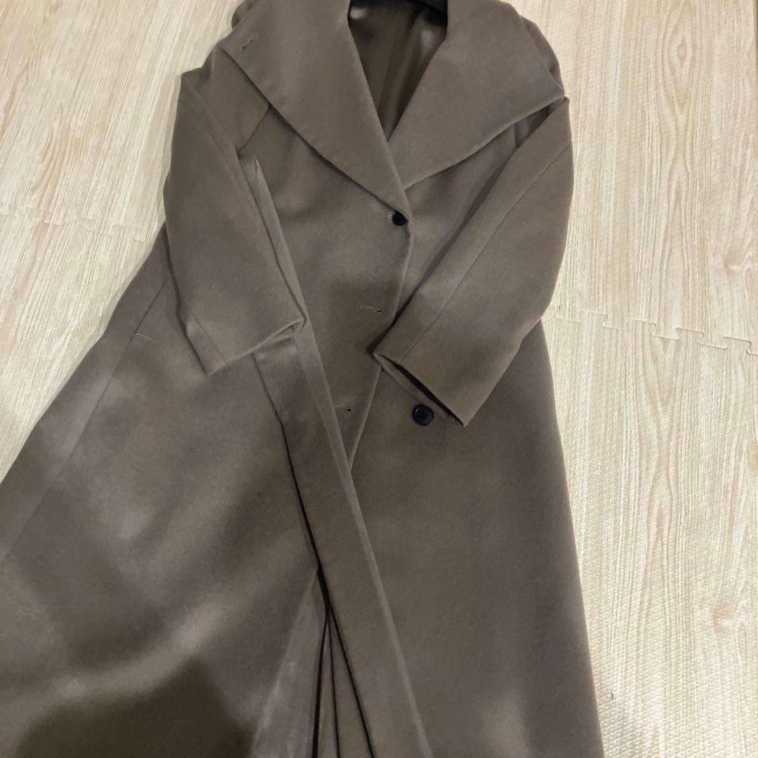 ROPE カシミヤ混プレミアムウール　シルエットコート　38号　ブラウン