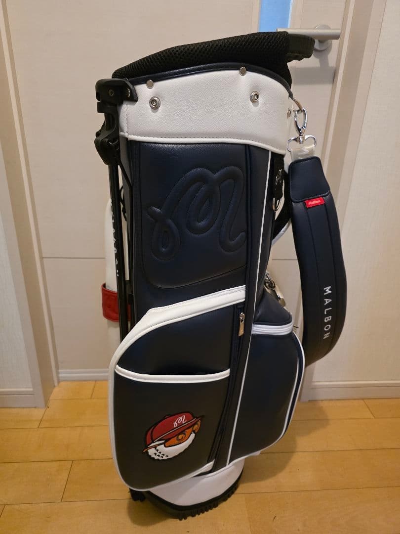 Malbon Golf キャディバッグ ホワイト/ネイビー