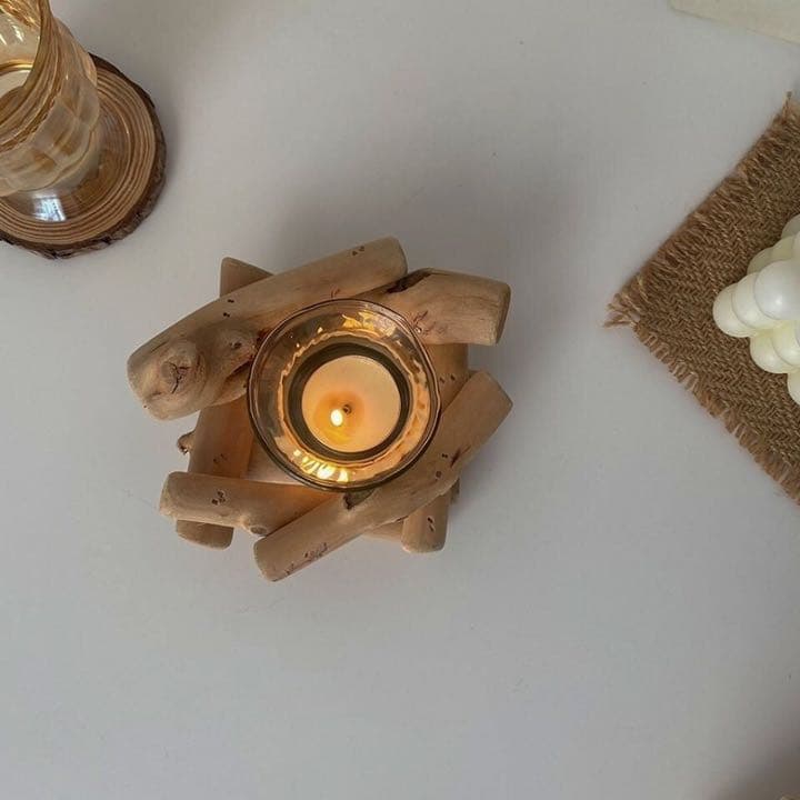 ヴィンテージ流木キャンドルホルダー素朴な飾り