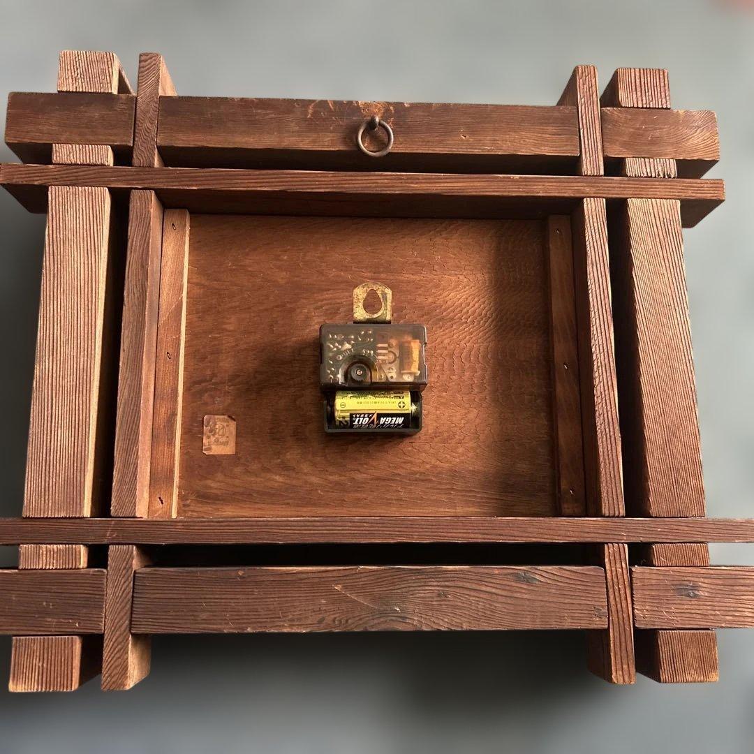 アンティーク和風木製時計 漢字の数字付き