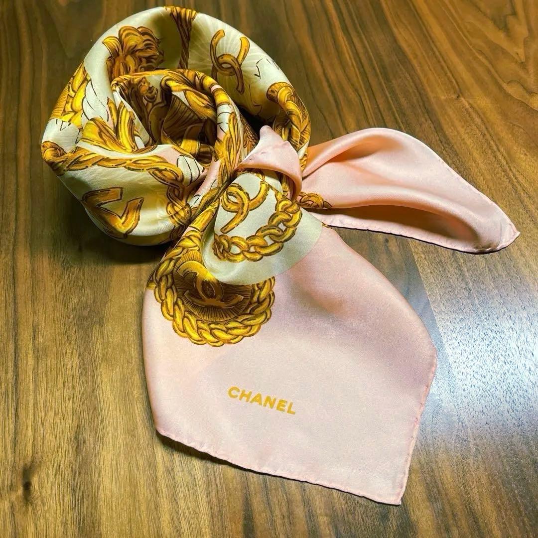 シャネル　スカーフ　ヴィンテージ　 ピンク