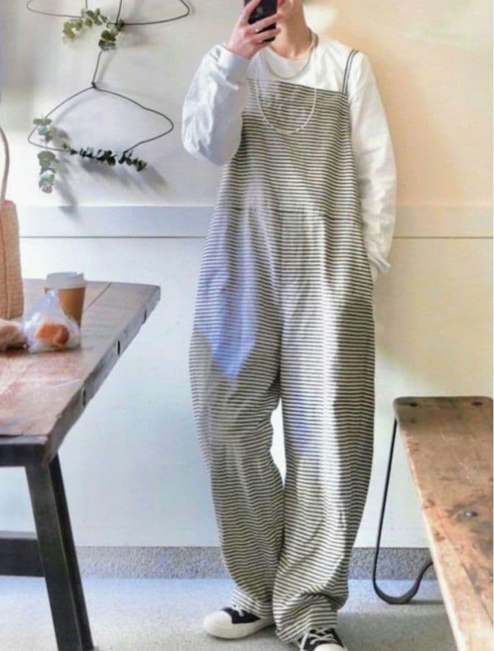 ジャーナルスタンダードラックス リネンボーダーキャミサロペット